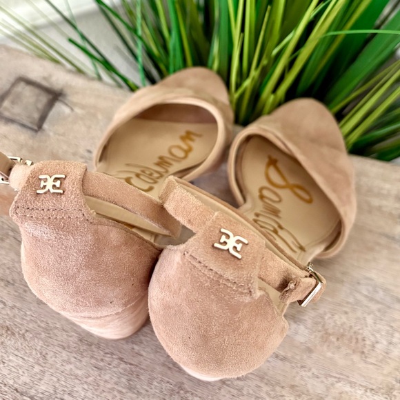 Sam Edelman Nude Suede Heeled Sandals - Picture 7 of 10